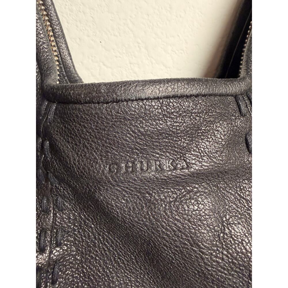 Ghurka Women’s Leather Horn Handle Hobo Handbag Black Rare Luxury Boho - Picture 3 of 10